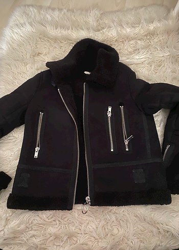 Kadın zara süet mont - Görsel 3