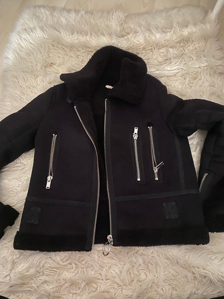 Kadın zara süet mont - Görsel 3