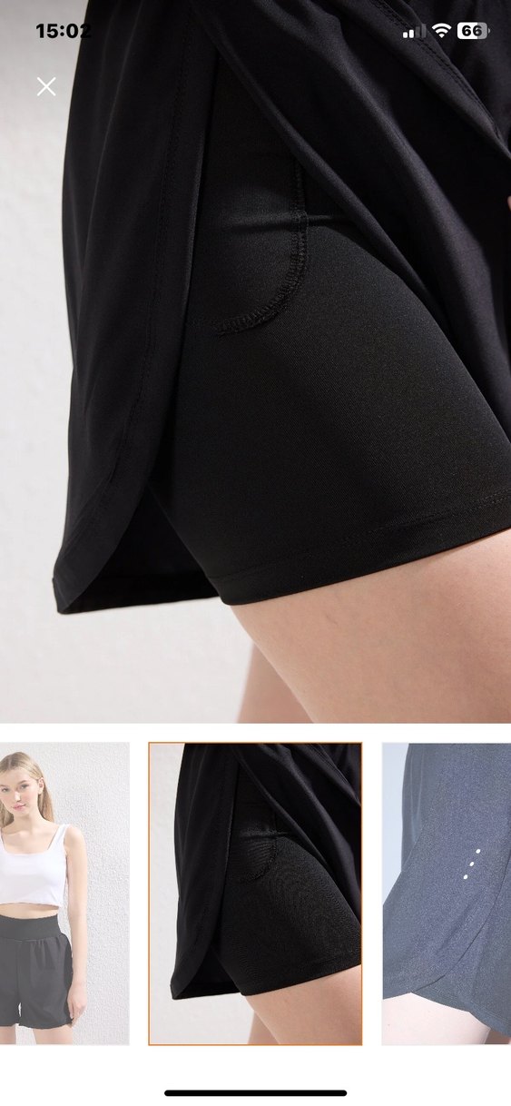 Siyah Rahat Kesim Mini Şort - Görsel 2