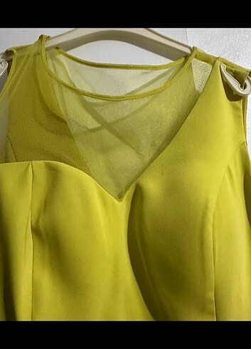 s Beden sarı Renk Midi boy elbise 