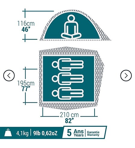  Beden Decathlon 3 kişilik kamp çadırı