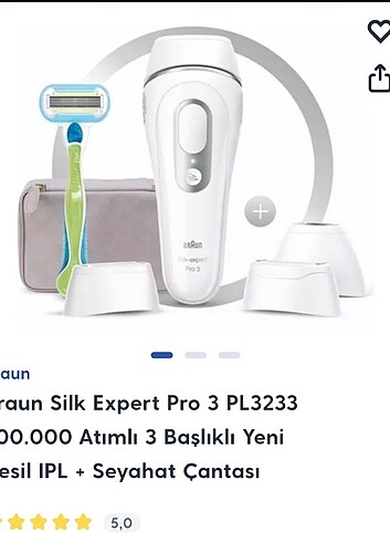Braun Silk Expert Pro 3 PL3233 300.000 Atımlı, 3 Başlıklı Yeni N