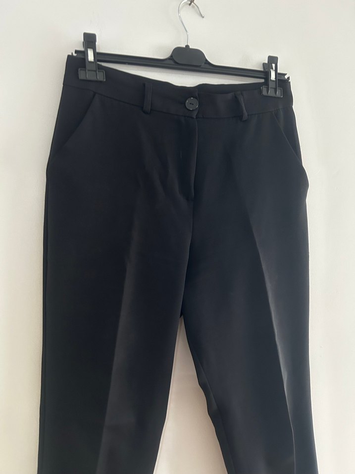 Lacivert Dar paça Kumaş Pantolon - Görsel 4