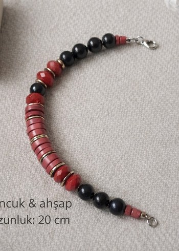 Kırmızı Boncuklu Bohem Kadın Bileklik - Görsel 2