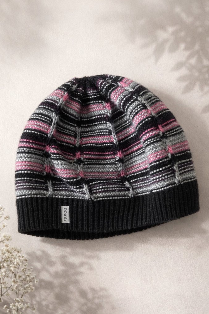 Renkli Örgü Yün Bere - Görsel 3