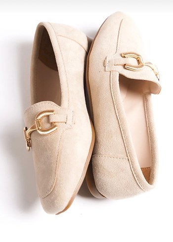 Bej Tokalı Süet Kadın Loafer - Görsel 3