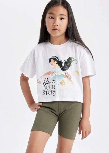 Disney Prenses Baskılı Kız Tişörtü, Kısa Kollu - Görsel 2