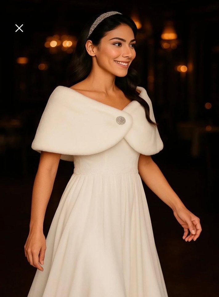 Broşlu peluş beyaz etol - Görsel 4