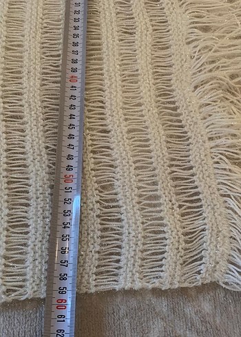 Beyaz simli şal - Görsel 4