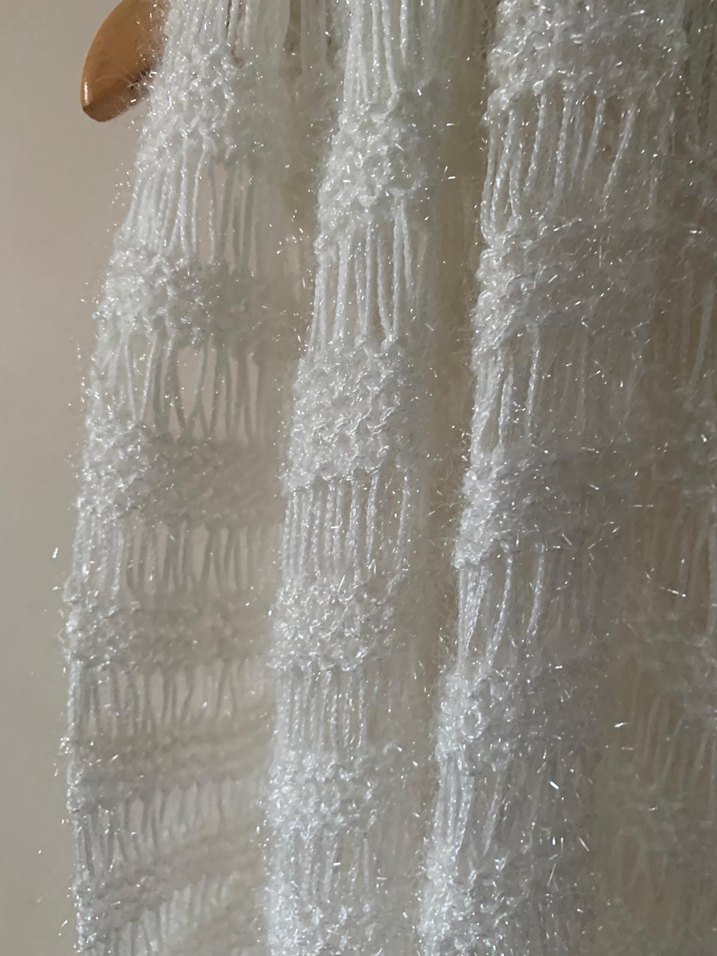 Beyaz simli şal - Görsel 2