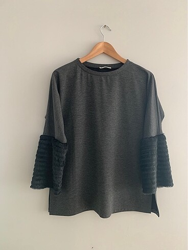 s Beden Oversize kolları peluş tunik /bluz