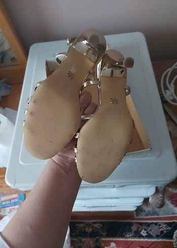 Derimod Altın  Topuklu Kadın Abiye Ayakkabı - Görsel 6