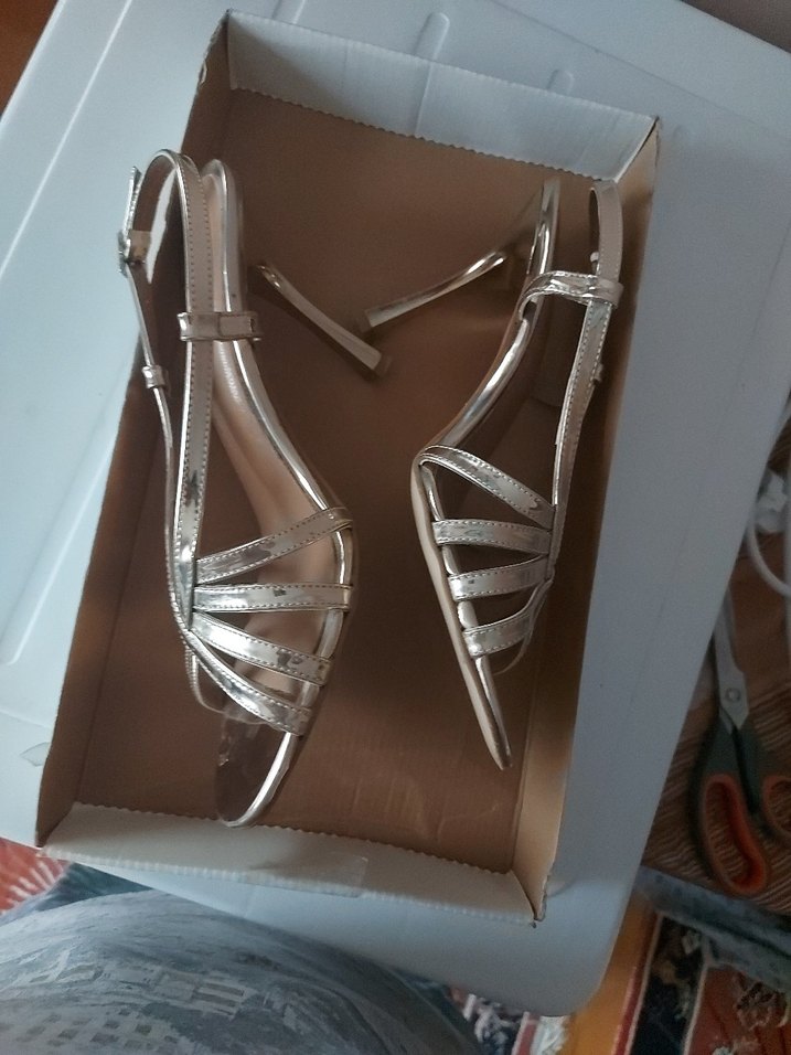 Derimod Altın  Topuklu Kadın Abiye Ayakkabı - Görsel 4