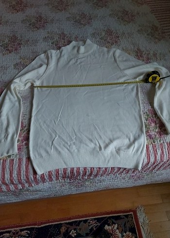 De fantom krem Uzun Kollu Triko Kazak - Görsel 4