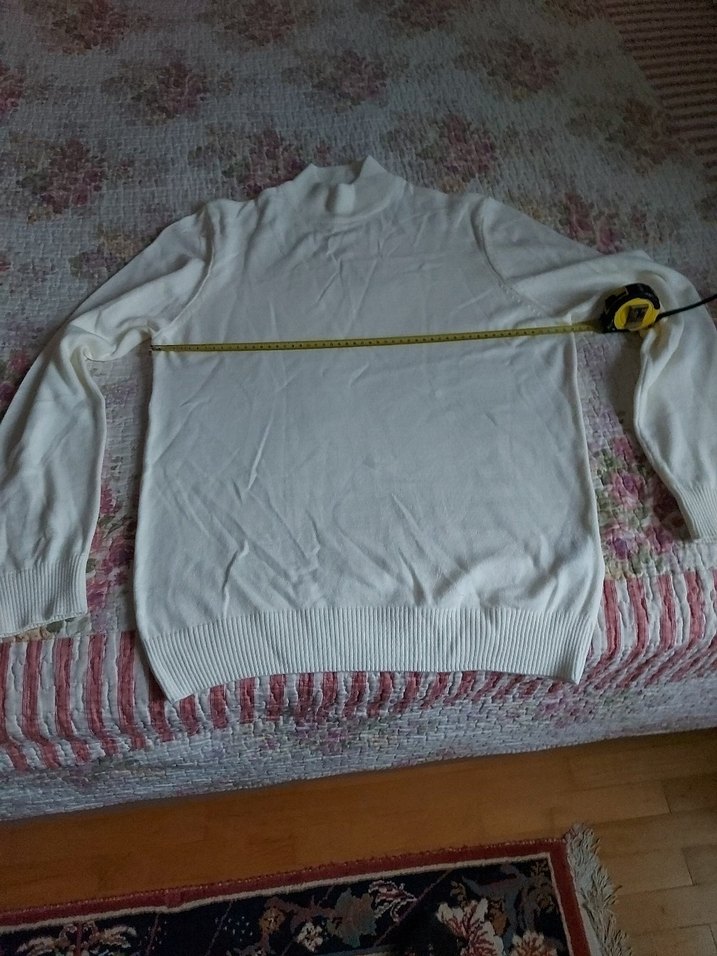 De fantom krem Uzun Kollu Triko Kazak - Görsel 4