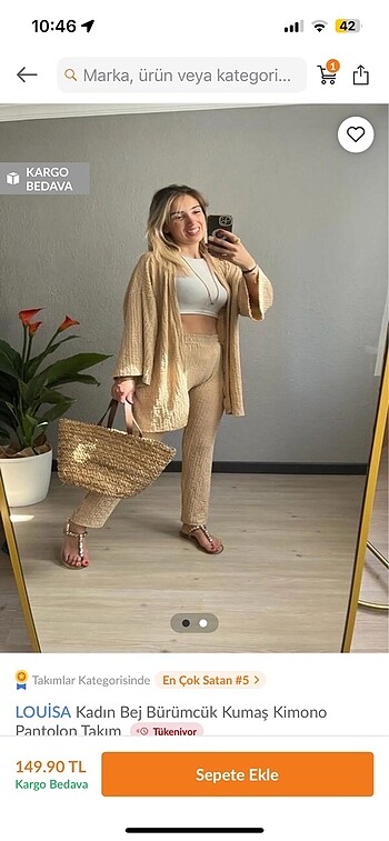 Kadın kimono alt üst takım