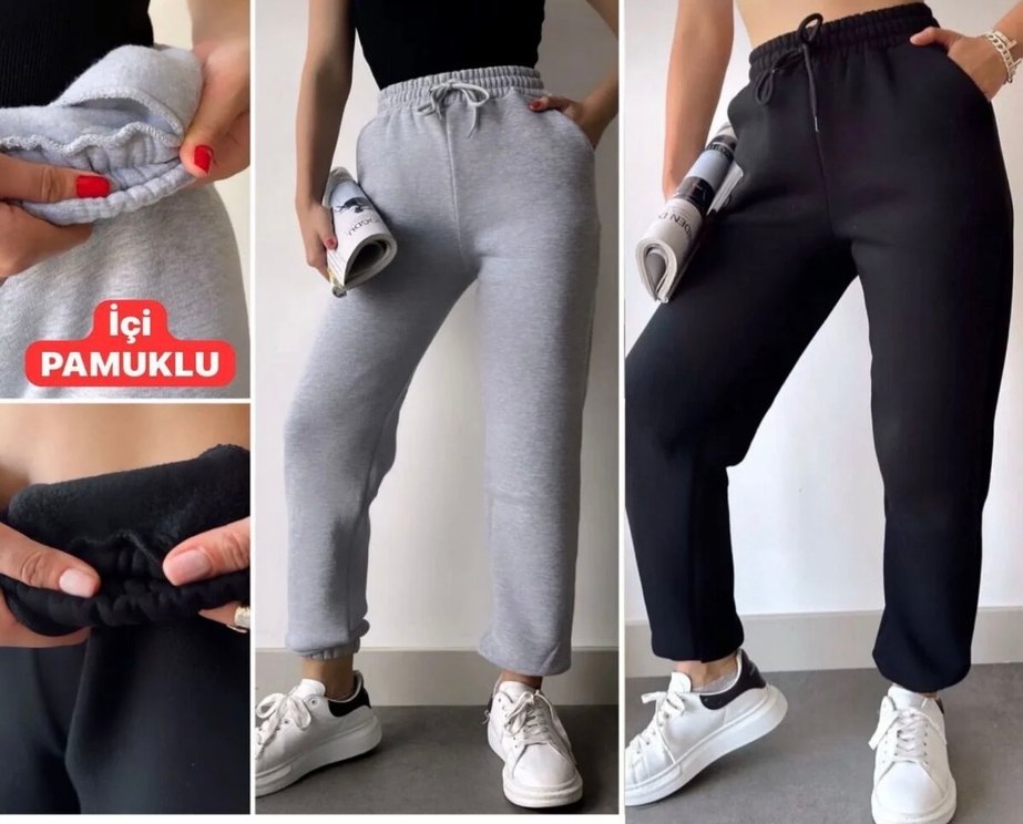 Gri Kadın Rahat Kesim Eşofman Altı - Görsel 4