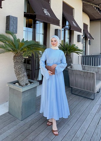 m Beden pembe Renk Pembe Uzun Bağcıklı Salaş Elbise