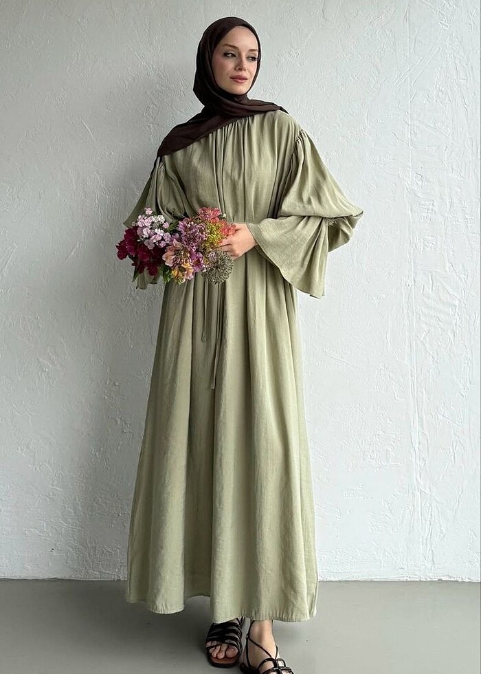 Uzun kol detay elbise - Görsel 2