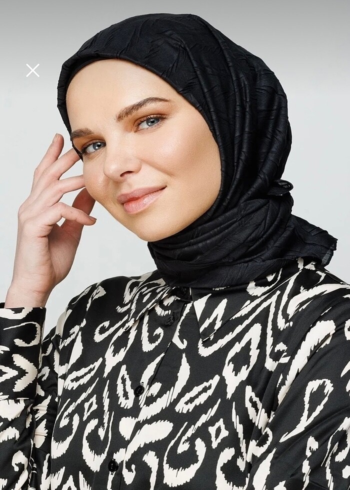 Siyah  eşarp bambu - Görsel 2