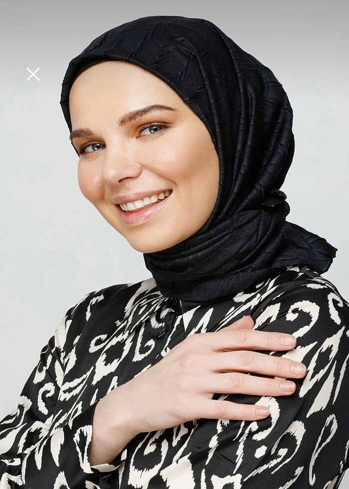 Siyah  eşarp bambu - Görsel 3