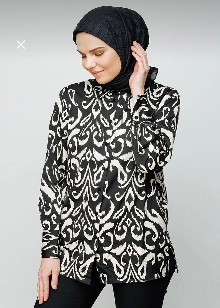 Siyah  eşarp bambu - Görsel 4