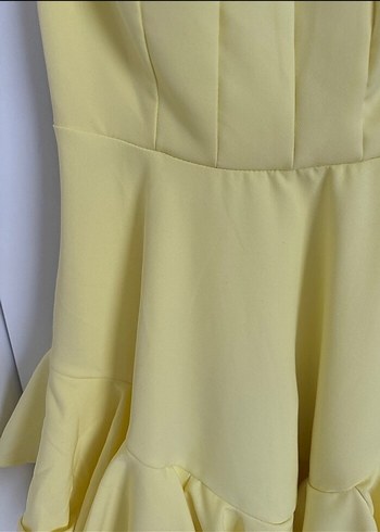 Sarı Mini Elbise - Görsel 4