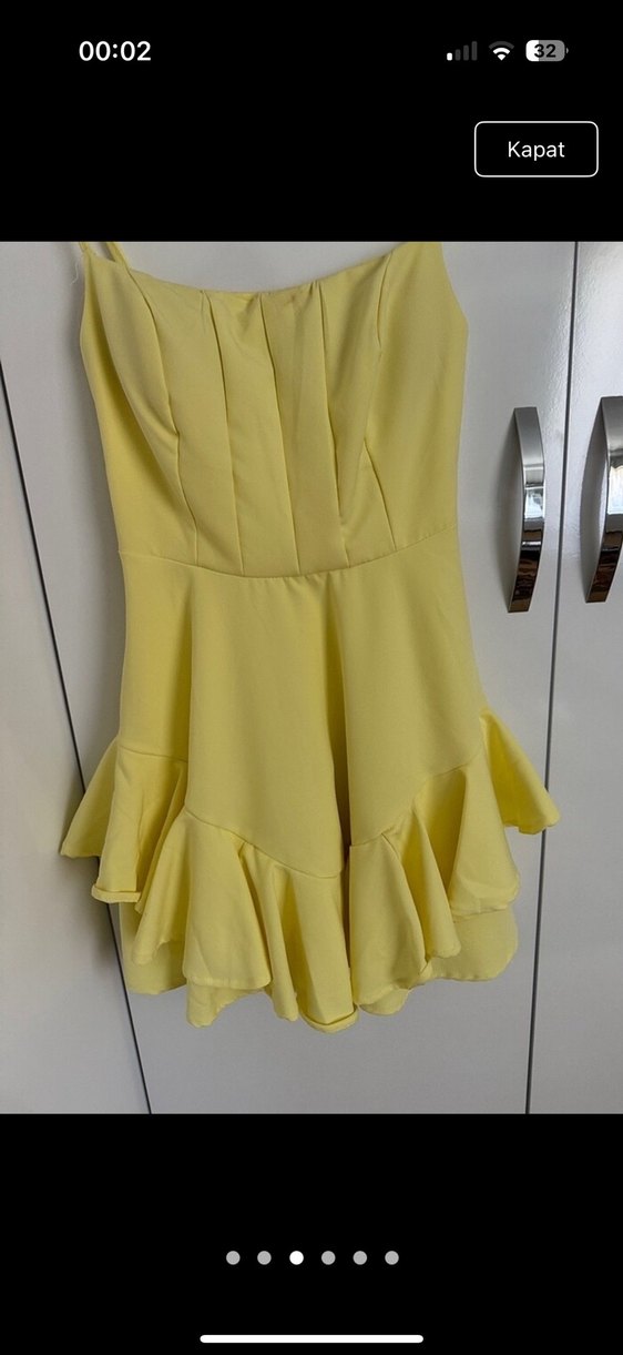 Sarı Mini Elbise - Görsel 3