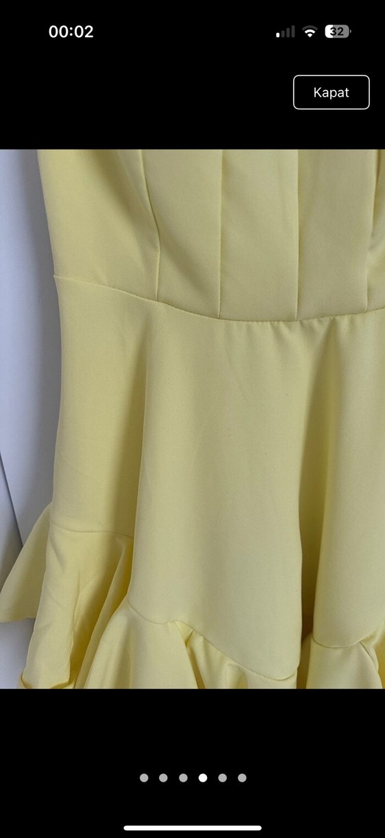 Sarı Mini Elbise - Görsel 4
