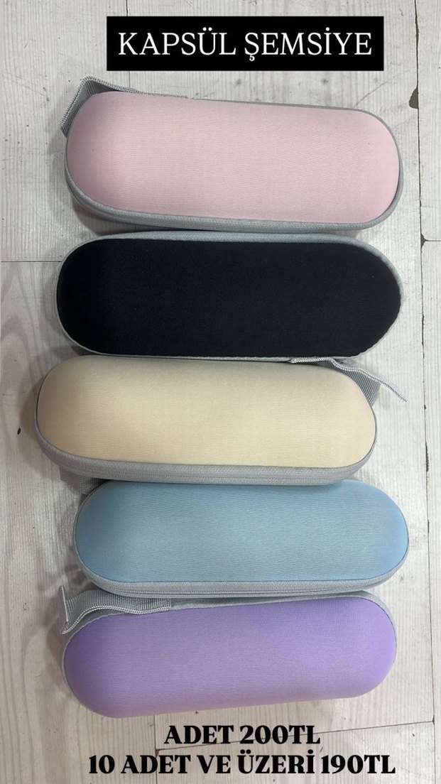 Pastel Renkli Kadın Elastik Kapsül Şemsiye - Görsel 2