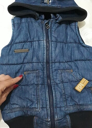 U.S. POLO ASSN. Unisex 5-6 Yaş Kot Yelek 