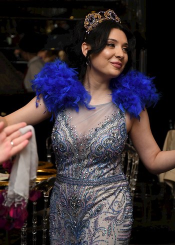 Mor Boncuklu Cam Taç - Görsel 4