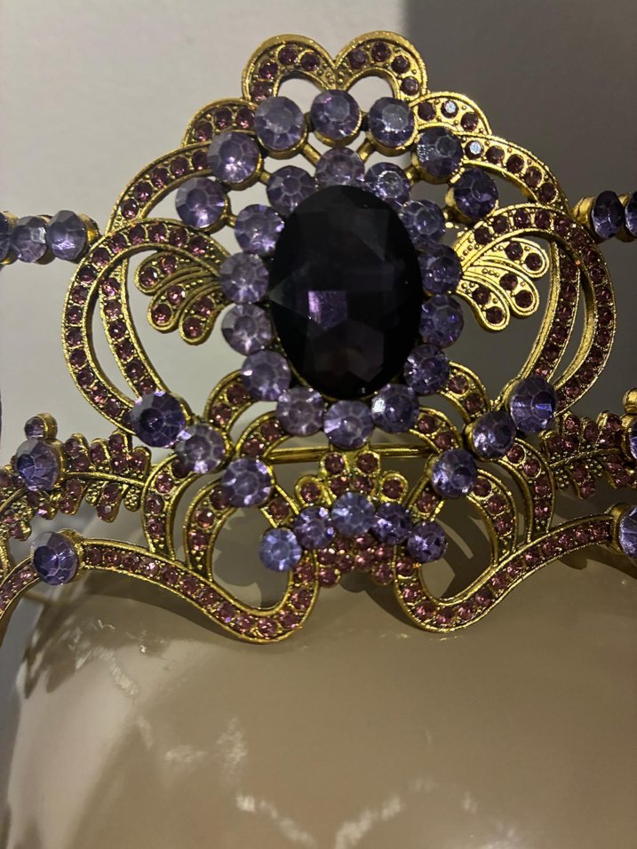 Mor Boncuklu Cam Taç - Görsel 3