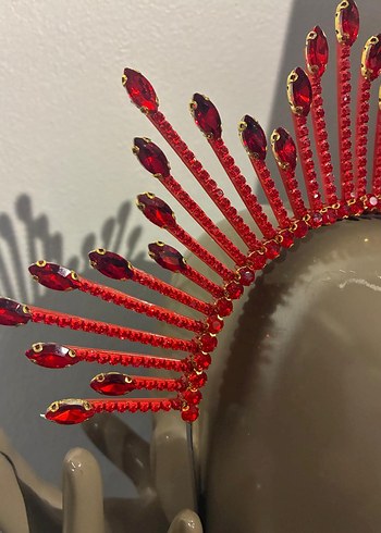 Kırmızı Boncuklu kına-after tacı - Görsel 2