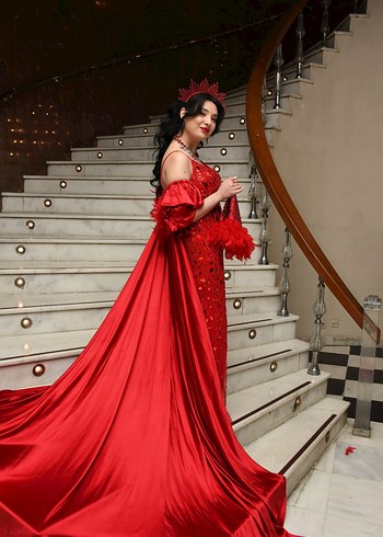 Kırmızı Boncuklu kına-after tacı - Görsel 4