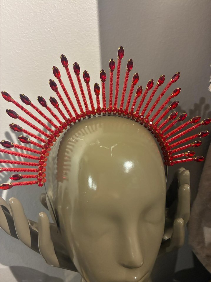 Kırmızı Boncuklu kına-after tacı - Görsel 3