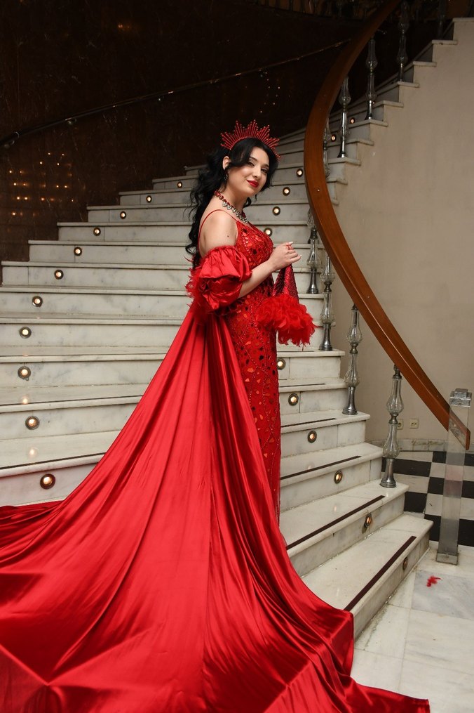 Kırmızı Boncuklu kına-after tacı - Görsel 4