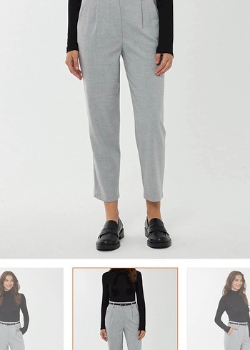 Gri havuç Kumaş Kadın Pantolon - Görsel 2