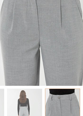 Gri havuç Kumaş Kadın Pantolon - Görsel 5