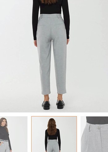 Gri havuç Kumaş Kadın Pantolon - Görsel 4