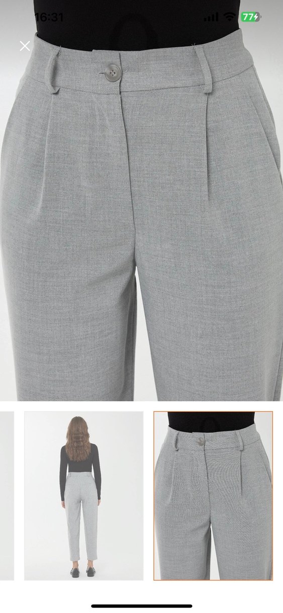 Gri havuç Kumaş Kadın Pantolon - Görsel 5