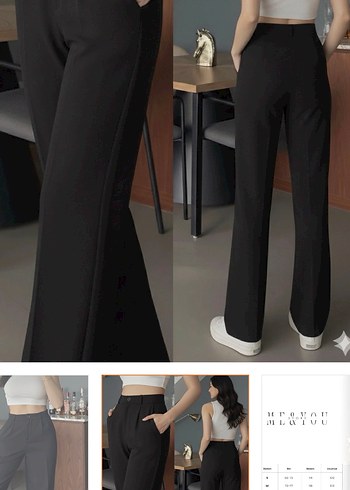 siyah yüksek bel palazzo pantolon - Görsel 3