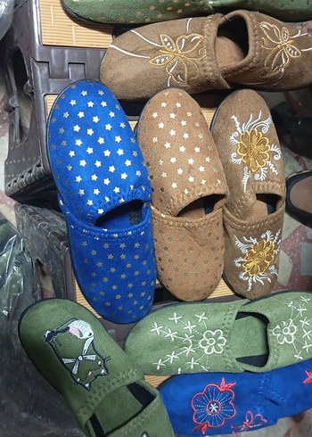 Nakışlı Renkli Kadın Terlikler ev terliği - Görsel 2