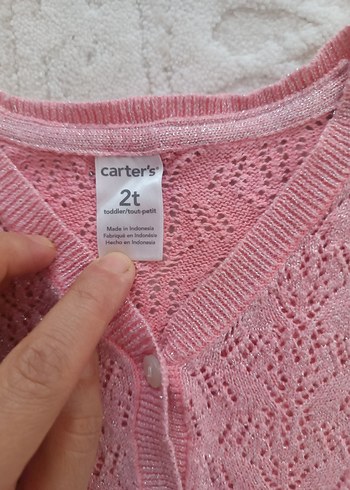 Kız Çocuk Pembe Örgü Hırka - Görsel 2