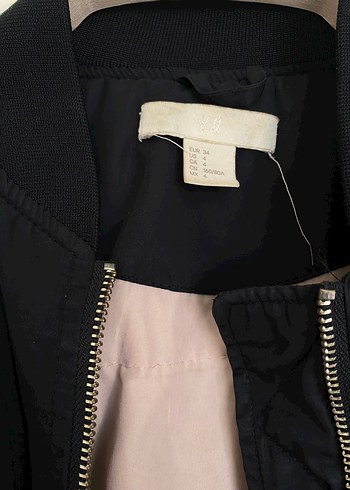 H&M Siyah Fermuarlı Street Style Kadın Ceket