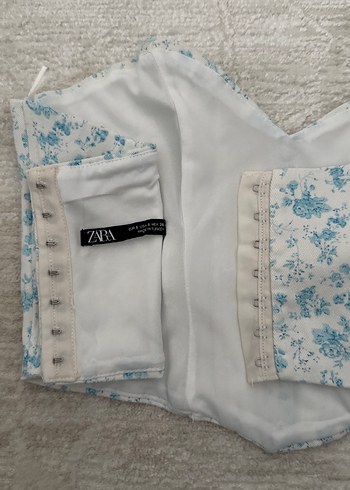 Mavi çiçek desenli Göğüs Korsesi - Görsel 4