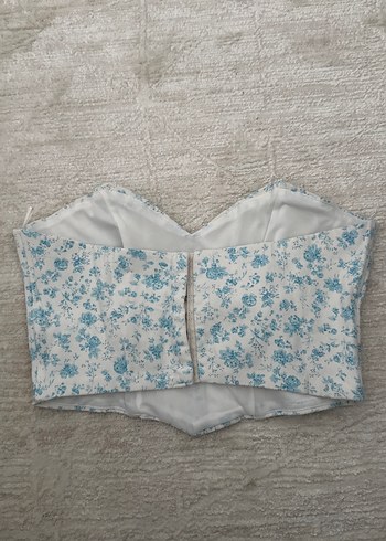 Mavi çiçek desenli Göğüs Korsesi - Görsel 2