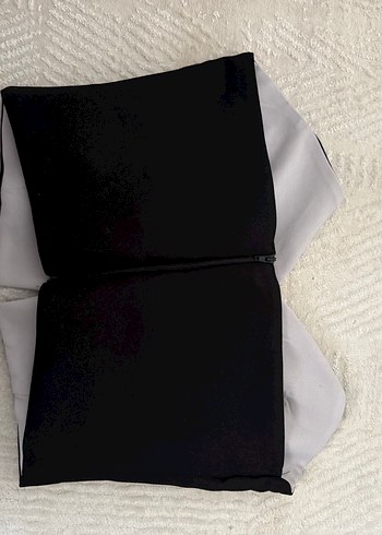 Siyah V Yaka Fermuarlı straplez büstiyer - Görsel 2