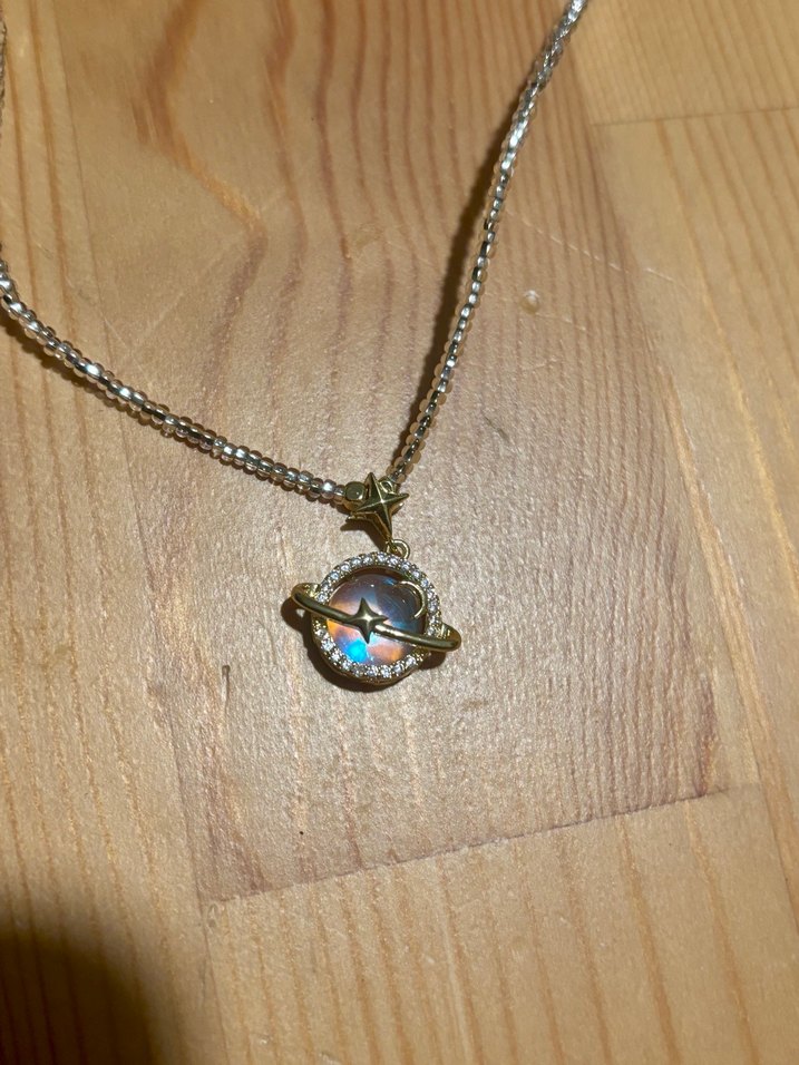 Mavi Boncuklu Yıldız ve Ay Uçlu Kolye - Görsel 4