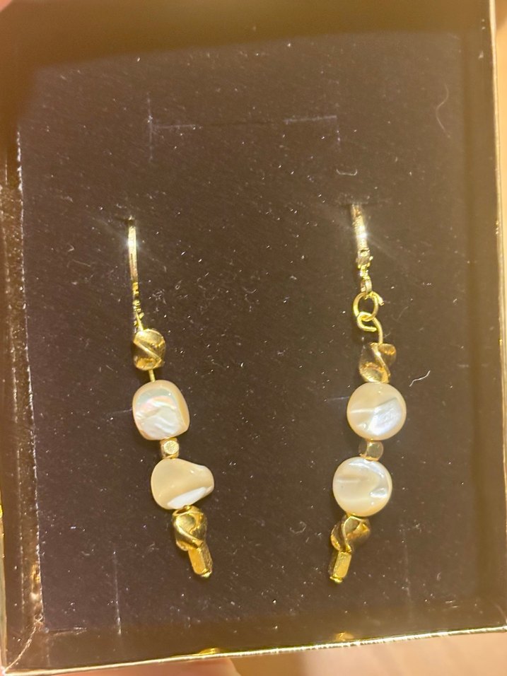 Altın Renkli Boncuklu Midi Küpe - Görsel 2